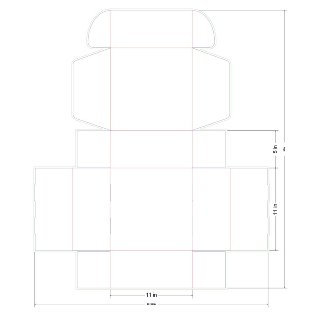 11x11x5 in Mailer Box Template