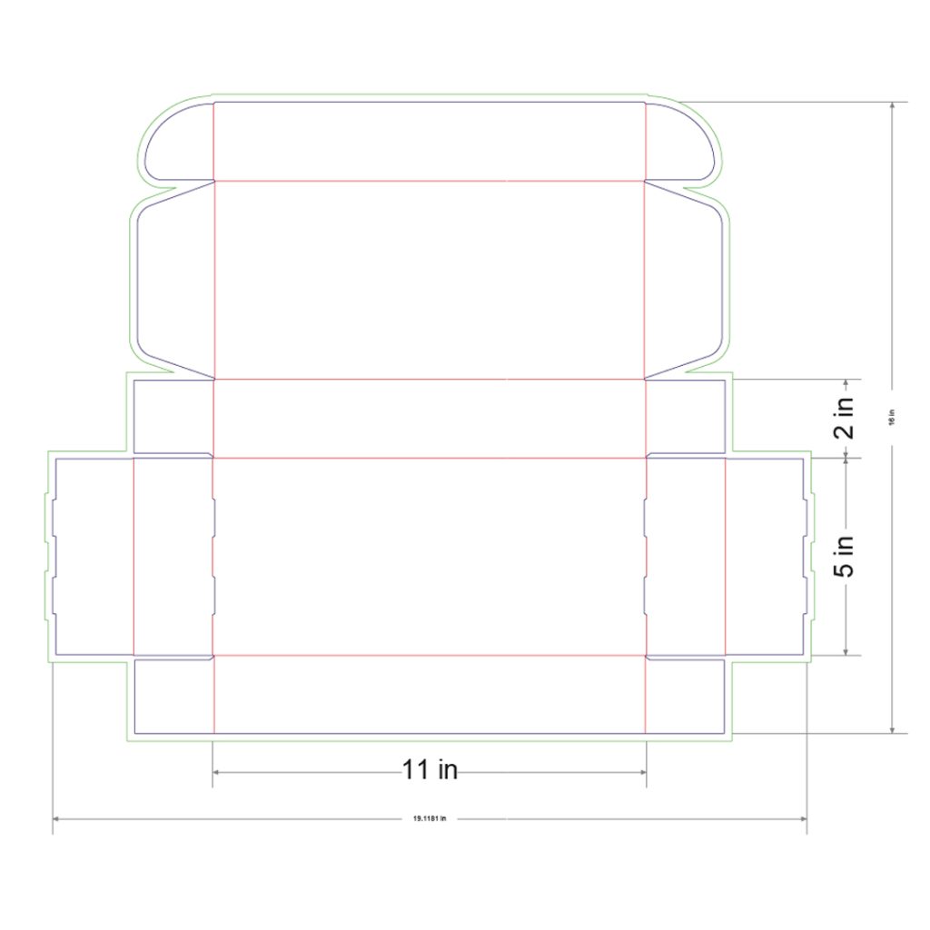 11x5x2 in Mailer Box Template
