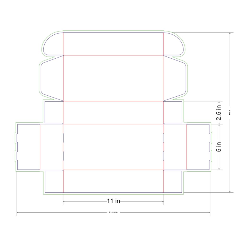 11x5x2.5 in Mailer Box Template