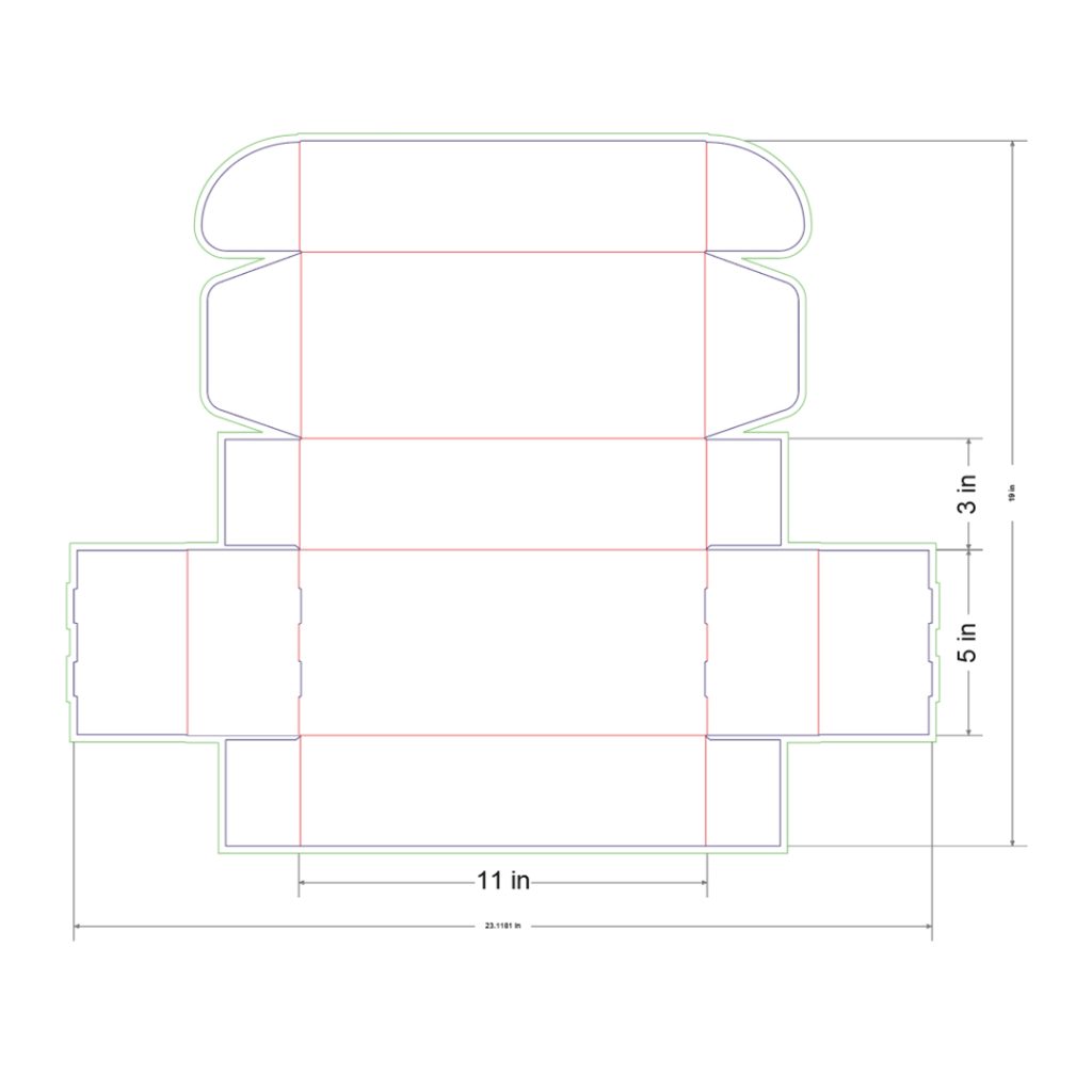 11x5x3.5 in Mailer Box Template