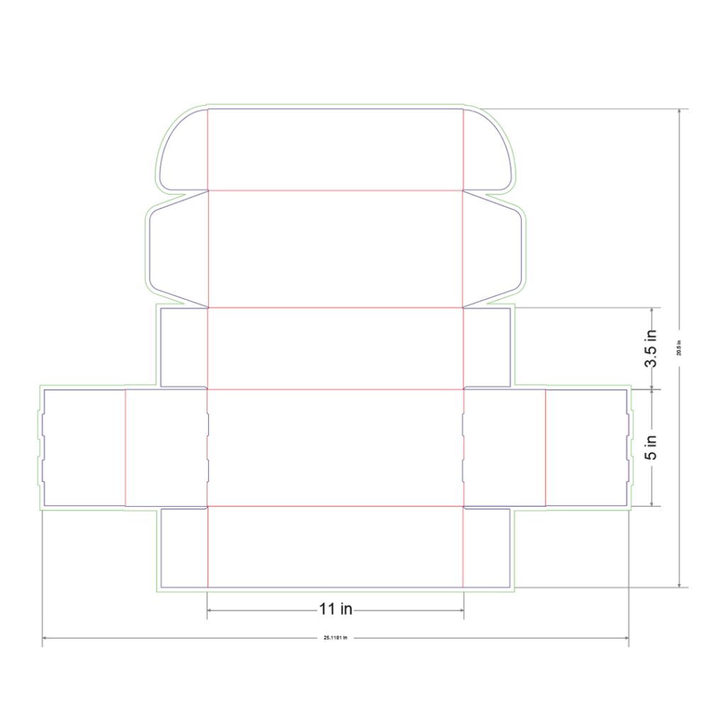 11x5x4 in Mailer Box Template