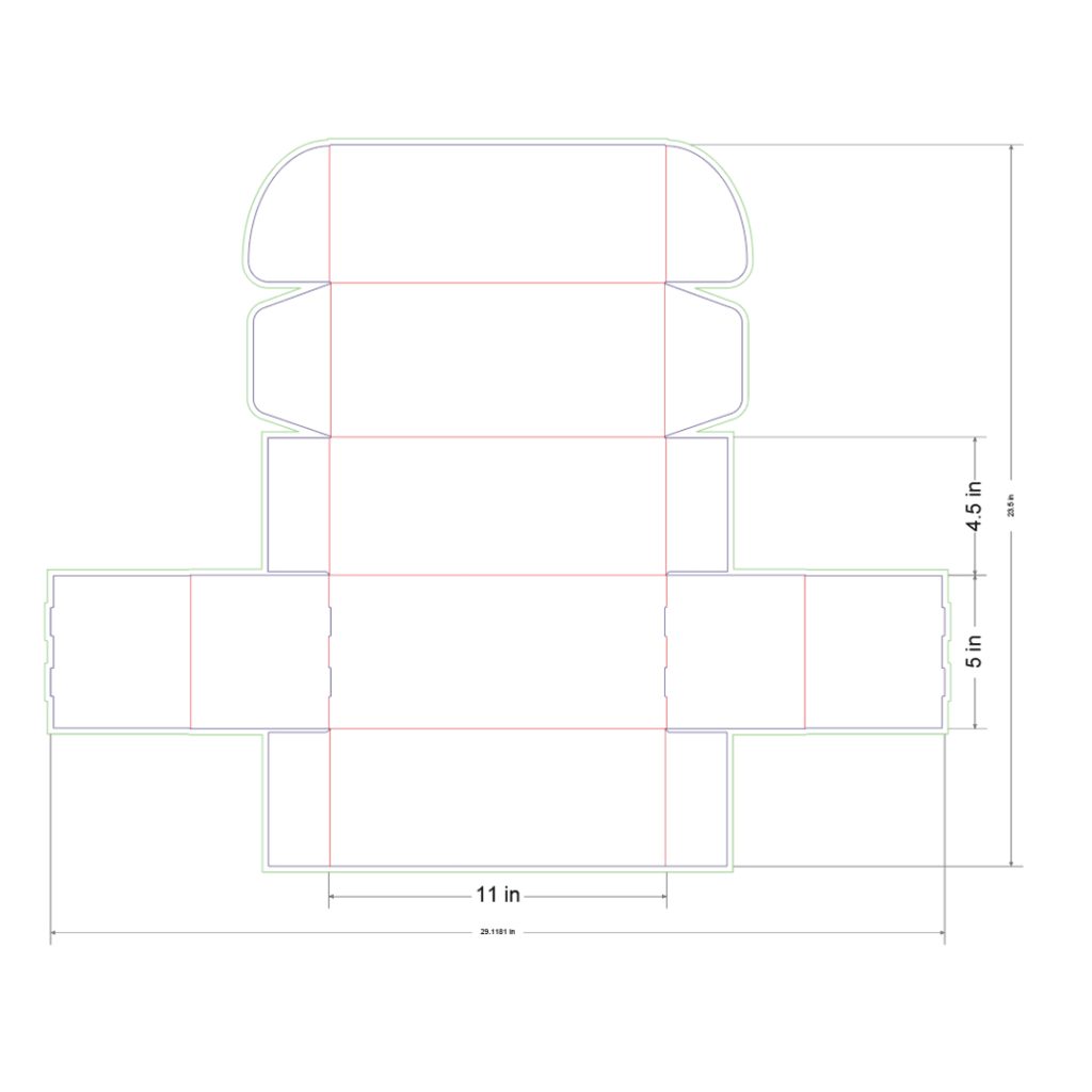 11x5x4.5 in Mailer Box Template