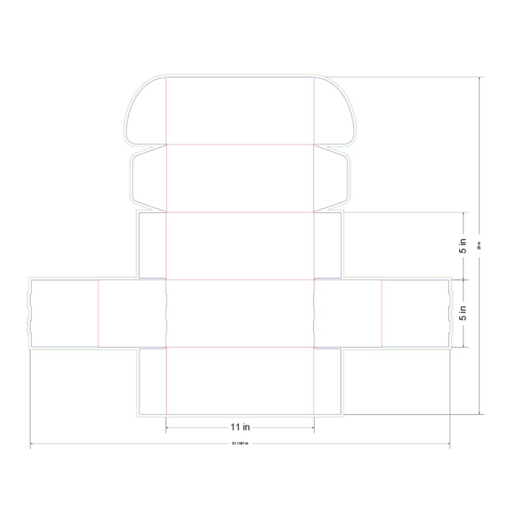 11x5x5 in Mailer Box Template