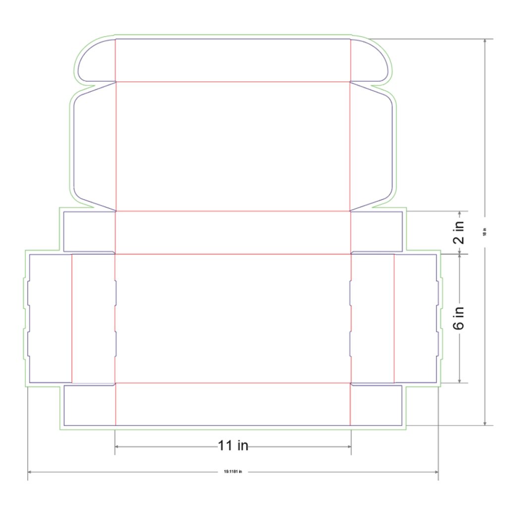 11x6x2 in Mailer Box Template