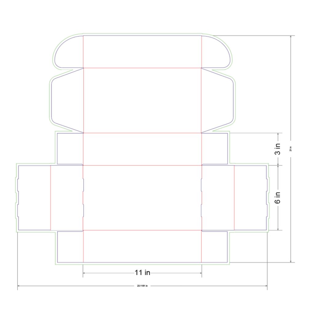 11x6x3 in Mailer Box Template