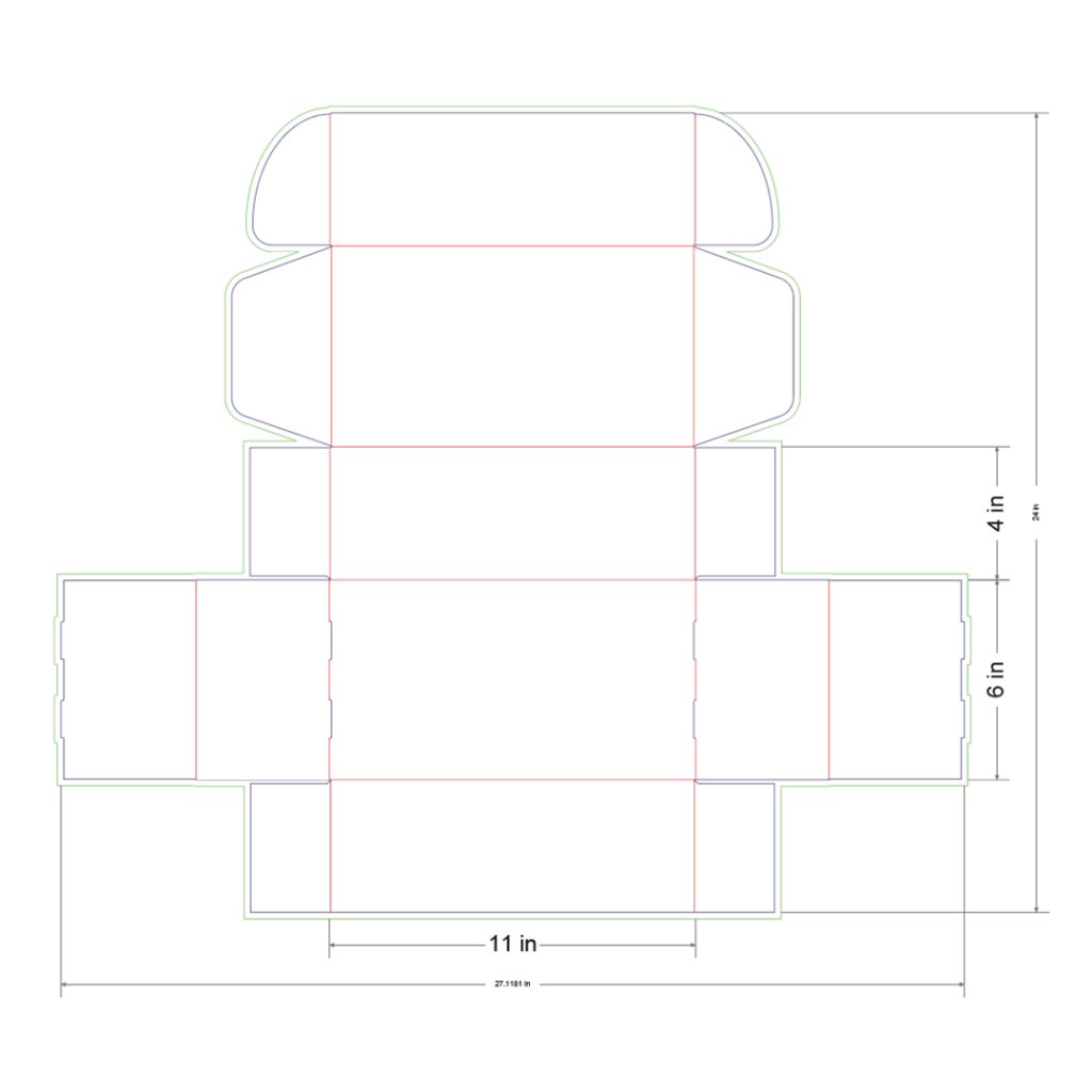 11x6x4 in Mailer Box Template