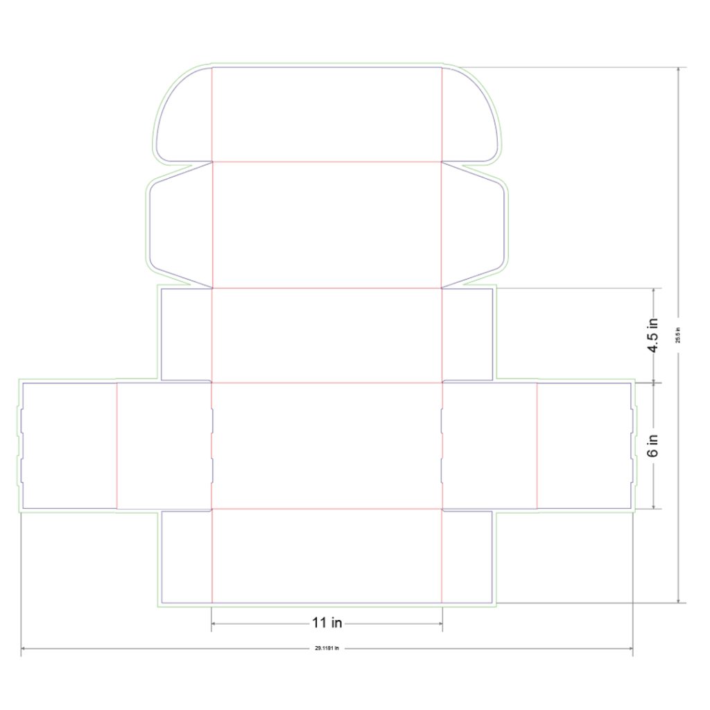 11x6x4.5 in Mailer Box Template