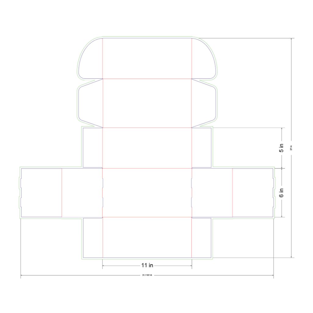 11x6x5 in Mailer Box Template