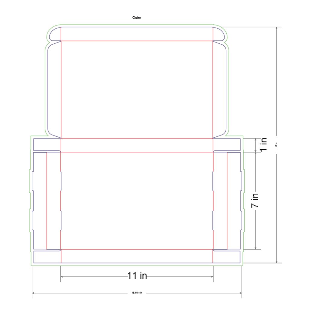 11x7x1 in Mailer Box Template