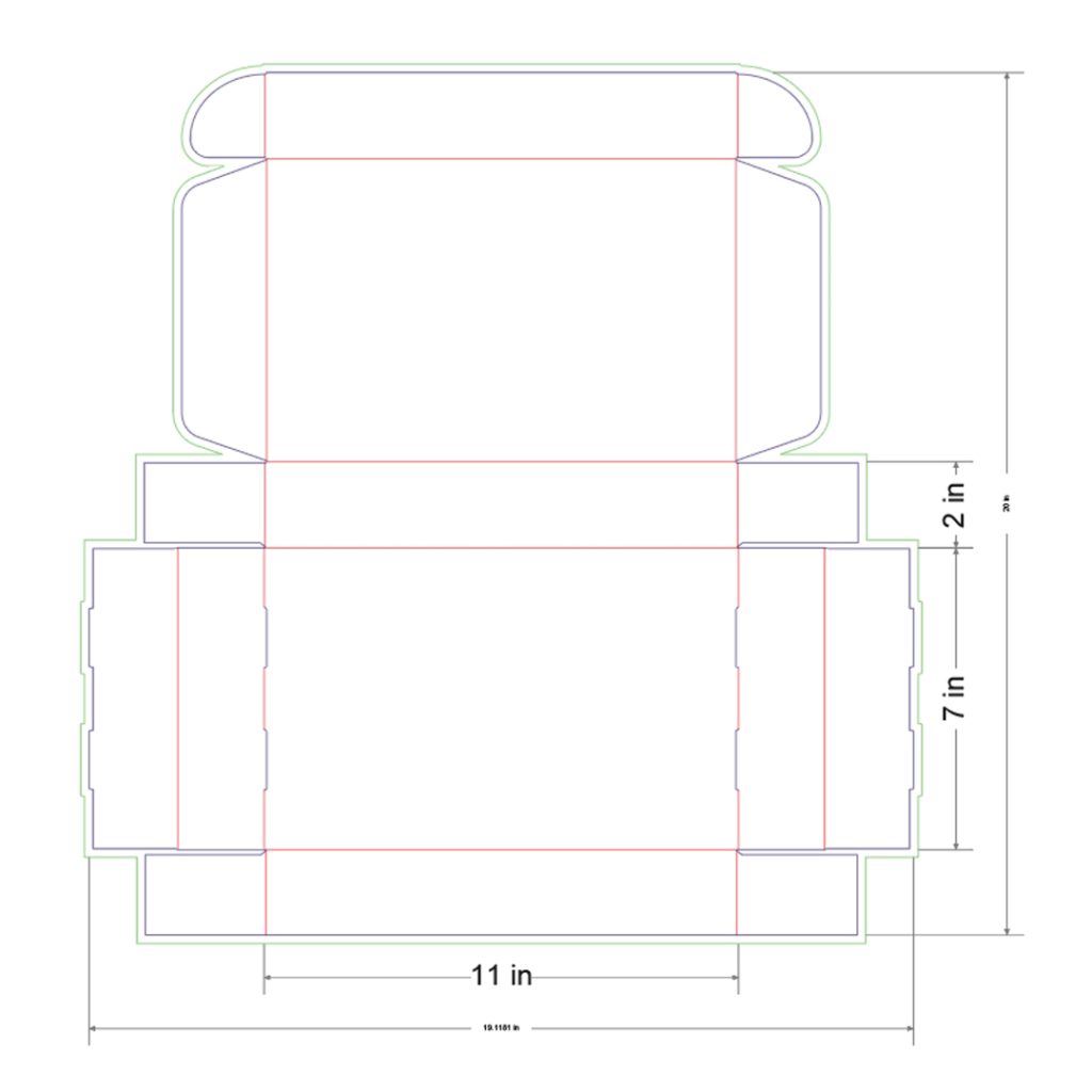 11x7x2 in Mailer Box Template