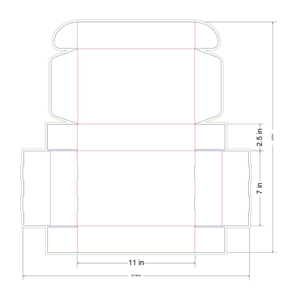 11x7x2.5 in Mailer Box Template