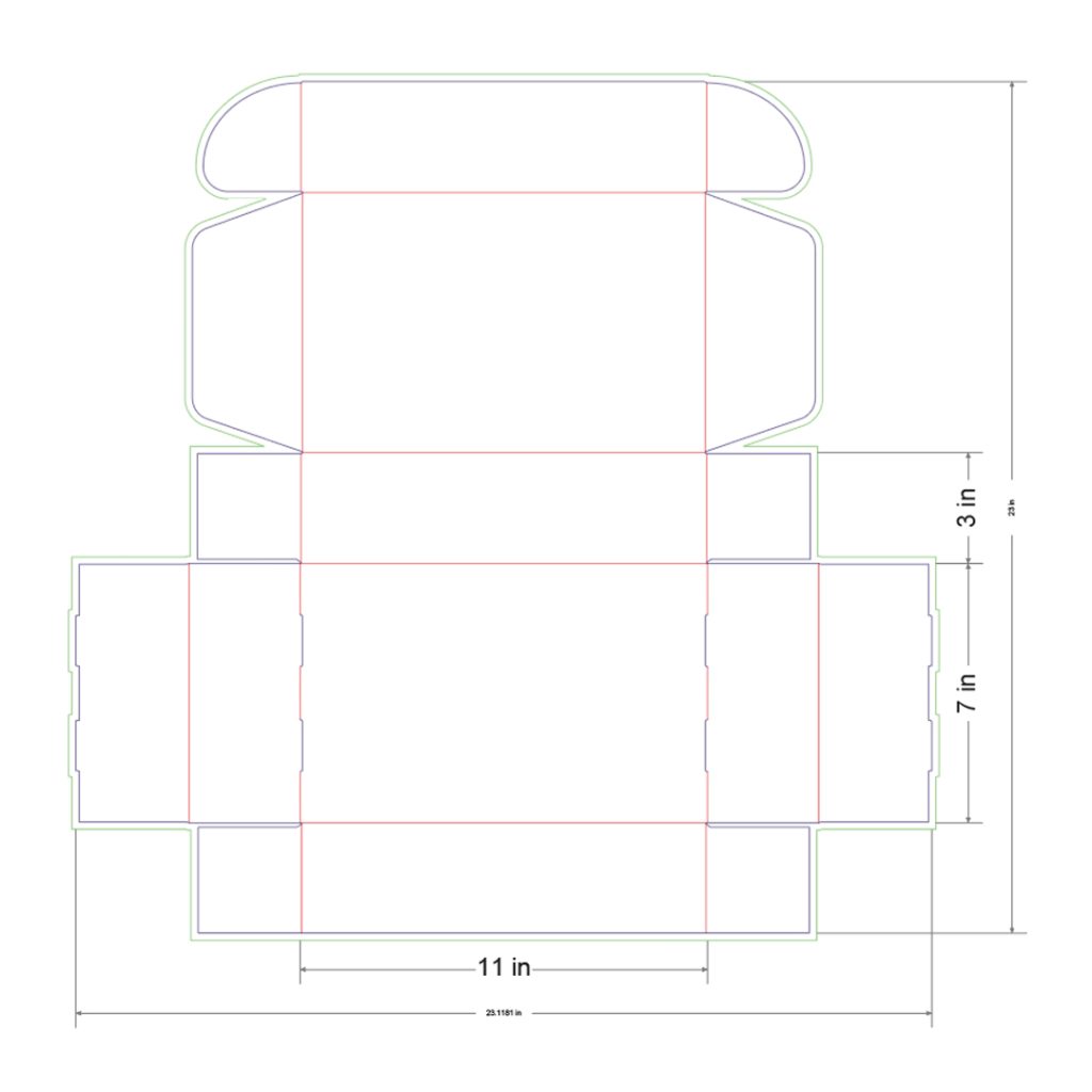 11x7x3 in Mailer Box Template