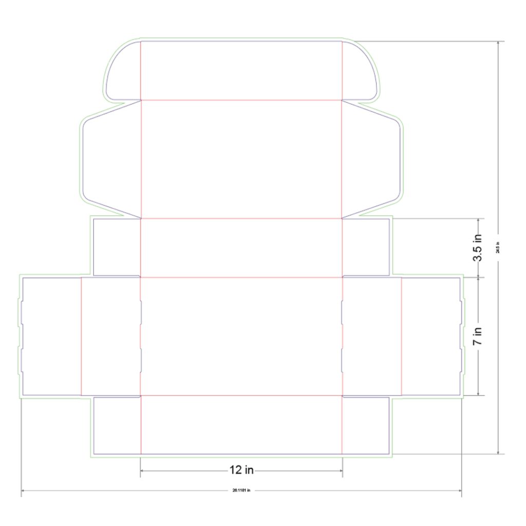 11x7x3.5 in Mailer Box Template