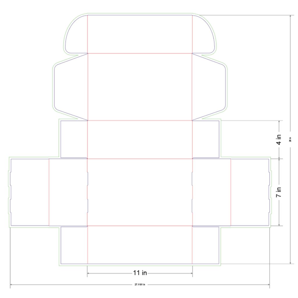 11x7x4 in Mailer Box Template