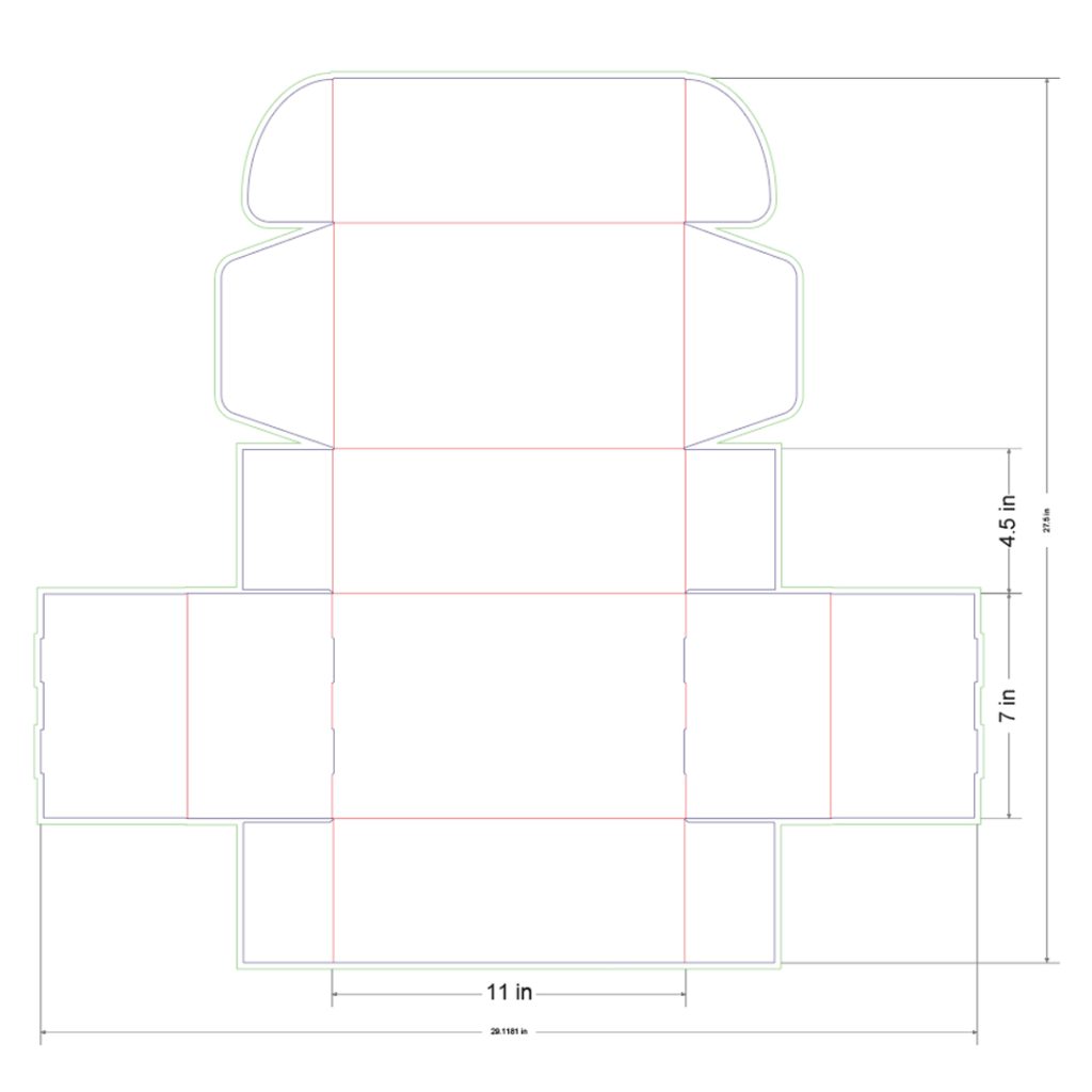 11x7x4.5 in Mailer Box Template
