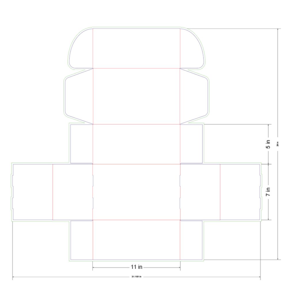 11x7x5 in Mailer Box Template