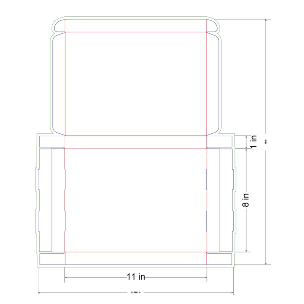 11x8x1 in Mailer Box Template