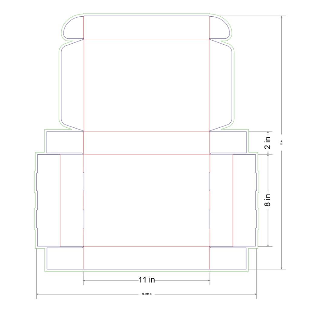 11x8x2 in Mailer Box Template