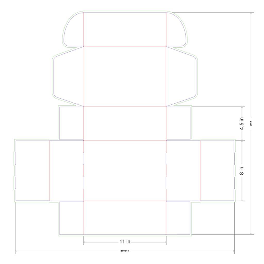 11x8x4.5 in Mailer Box Template