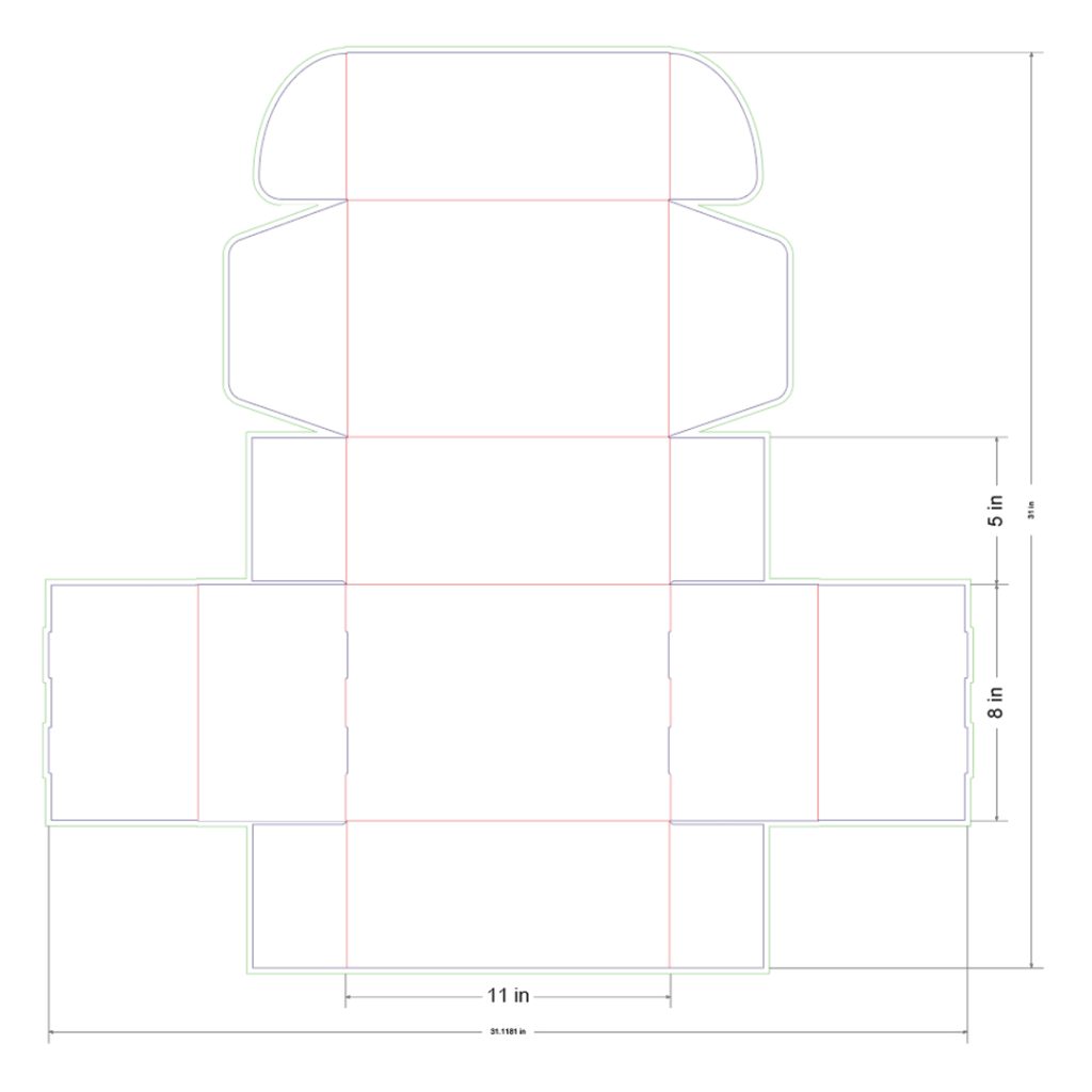 11x8x5 in Mailer Box Template