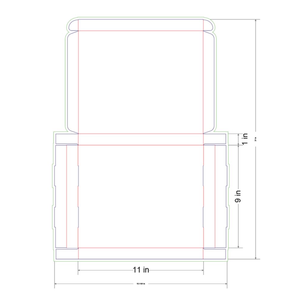 11x9x1 in Mailer Box Template