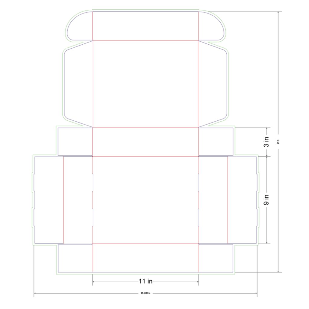 11x9x3 in Mailer Box Template