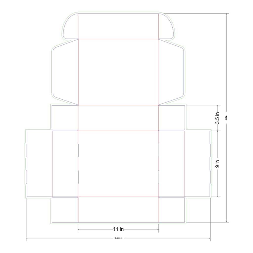 11x9x3.5 in Mailer Box Template