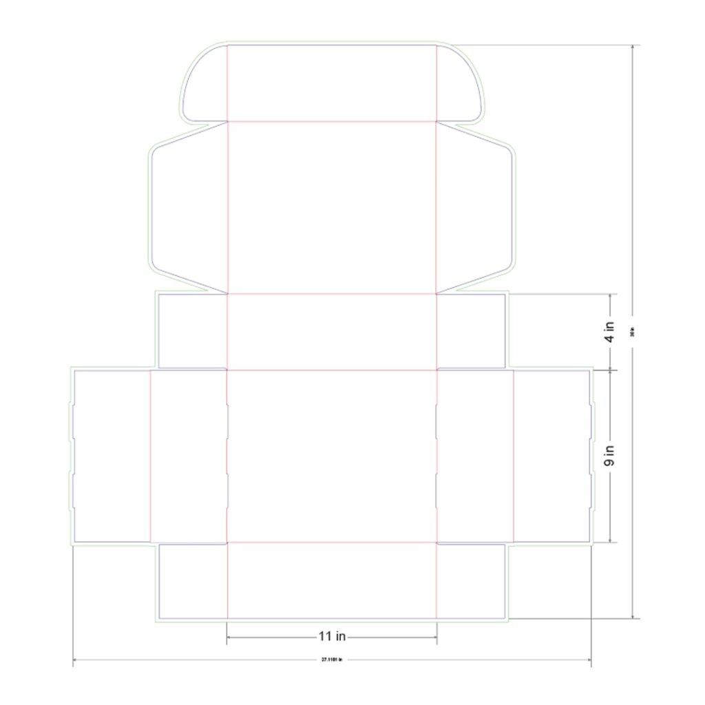 11x9x4 in Mailer Box Template