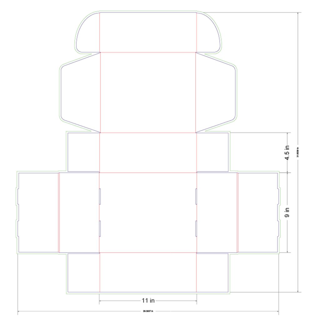 11x9x4.5 in Mailer Box Template