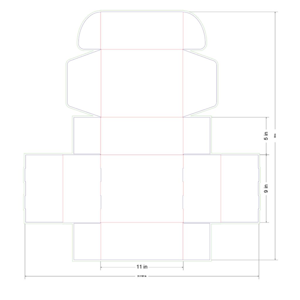 11x9x5 in Mailer Box Template