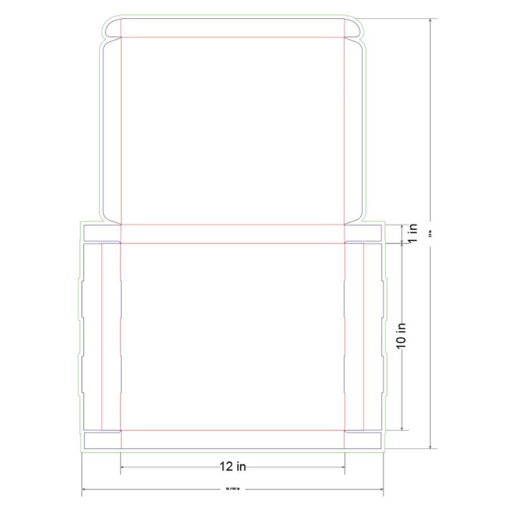 12x10x1 in Mailer Box Template
