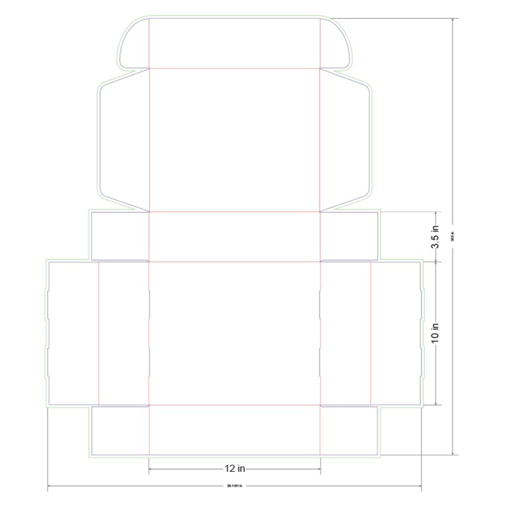 12x10x3.5 in Mailer Box Template