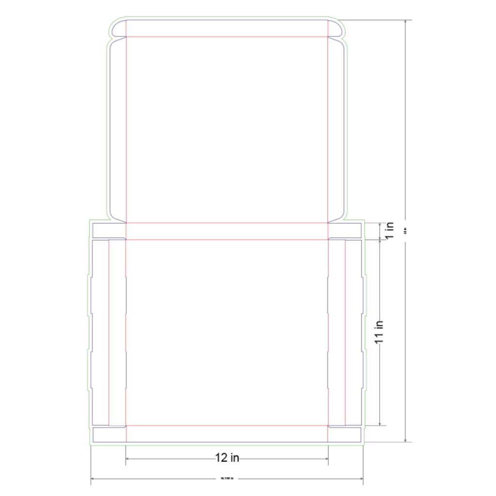 12x11x1 in Mailer Box Template