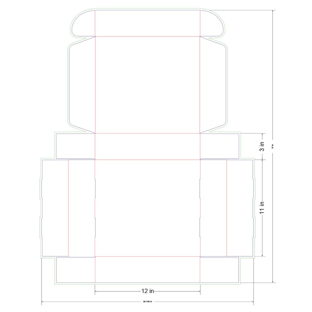 12x11x3 in Mailer Box Template