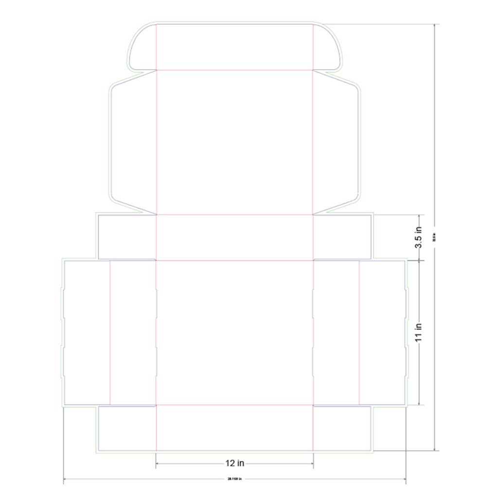 12x11x3.5 in Mailer Box Template