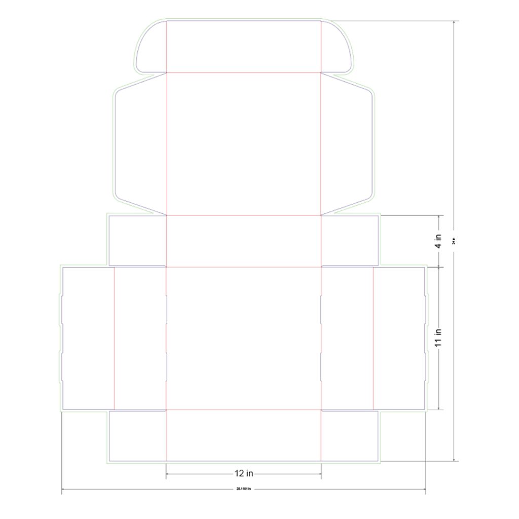 12x11x4 in Mailer Box Template