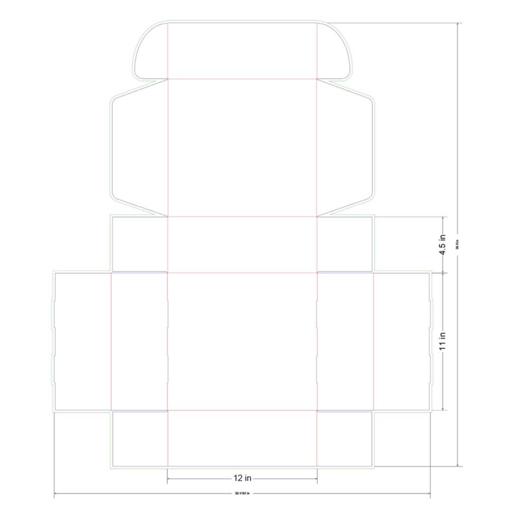 12x11x4.5 in Mailer Box Template