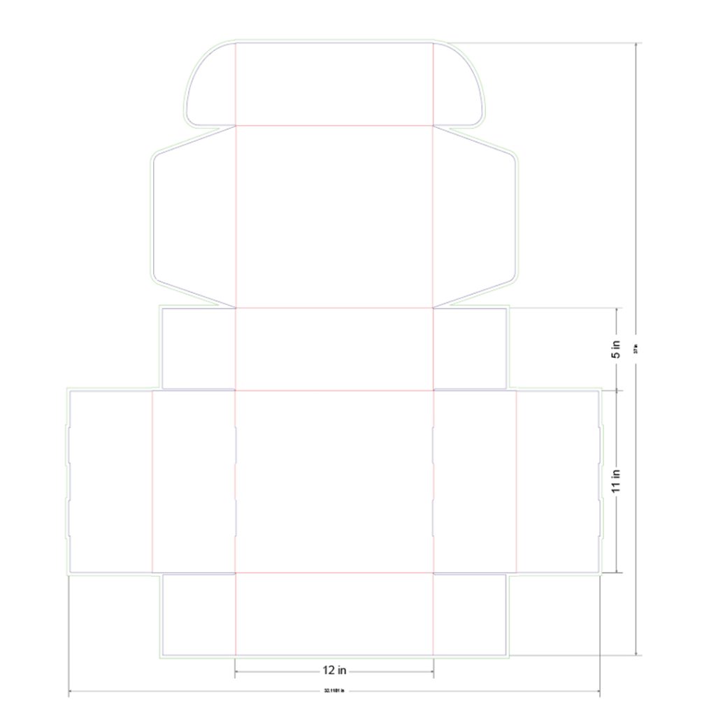 12x11x5 in Mailer Box Template