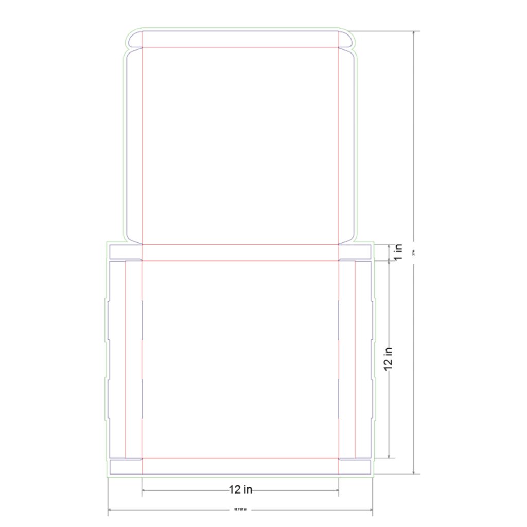 12x12x1 in Mailer Box Template