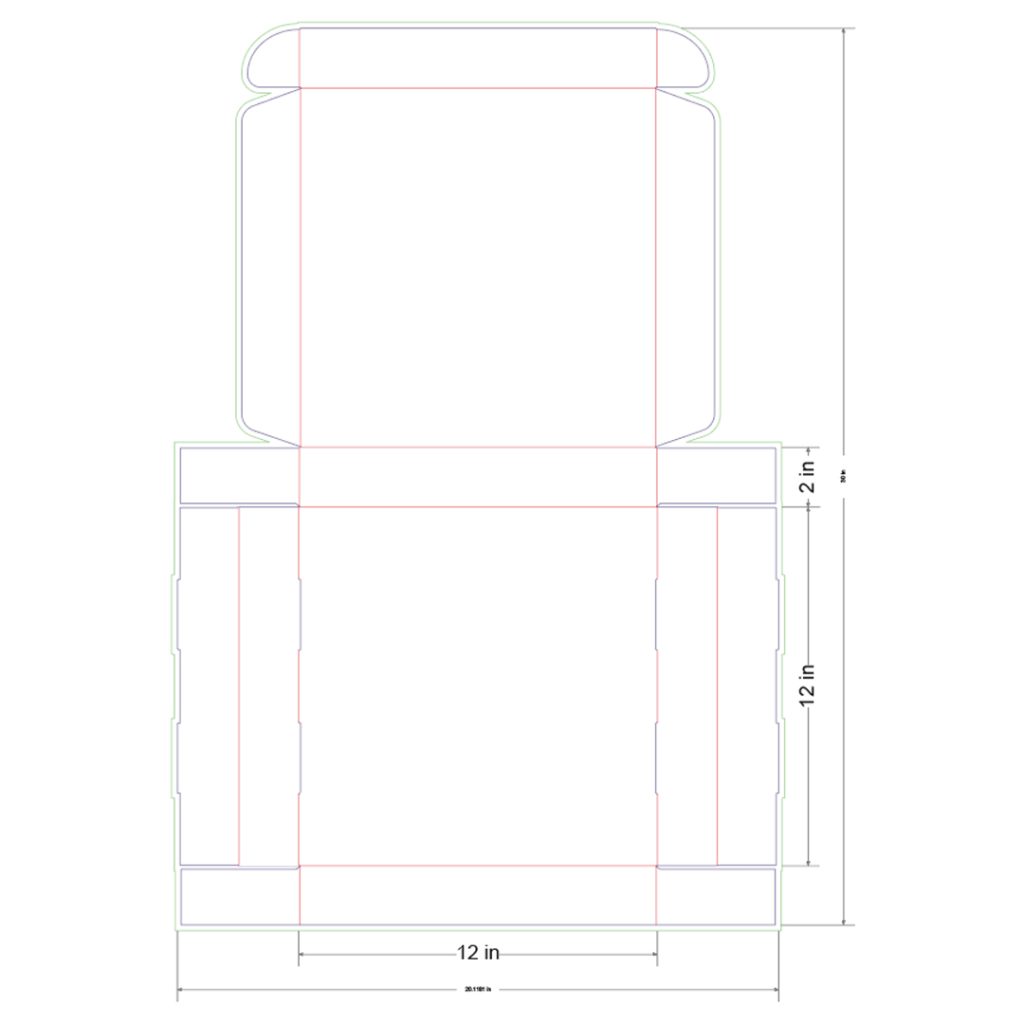 12x12x2 in Mailer Box Template
