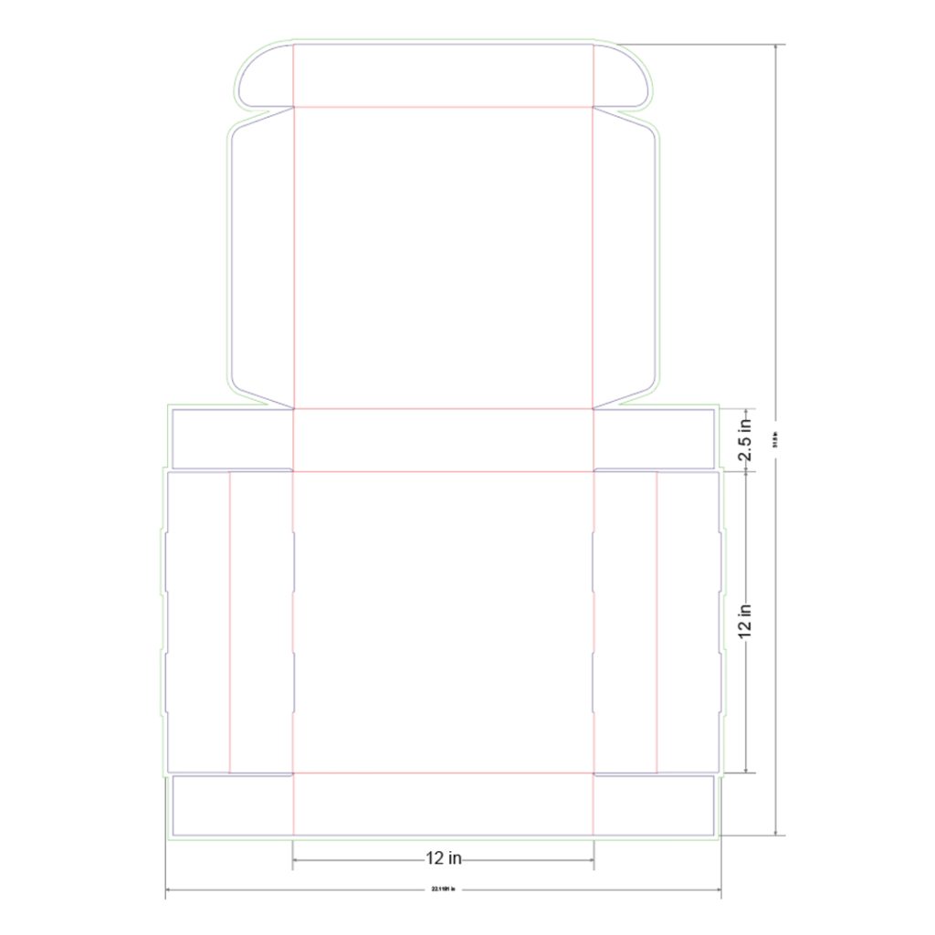12x12x2.5 in Mailer Box Template