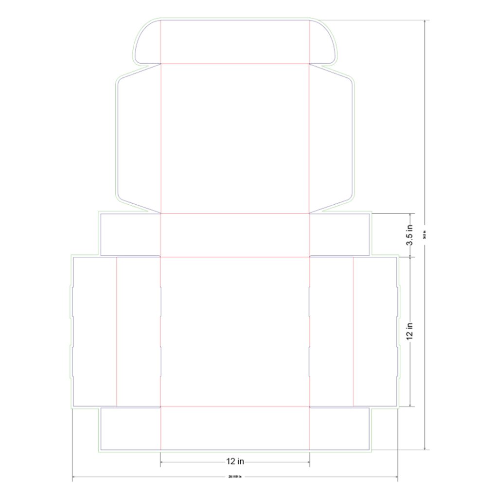 12x12x3.5 in Mailer Box Template