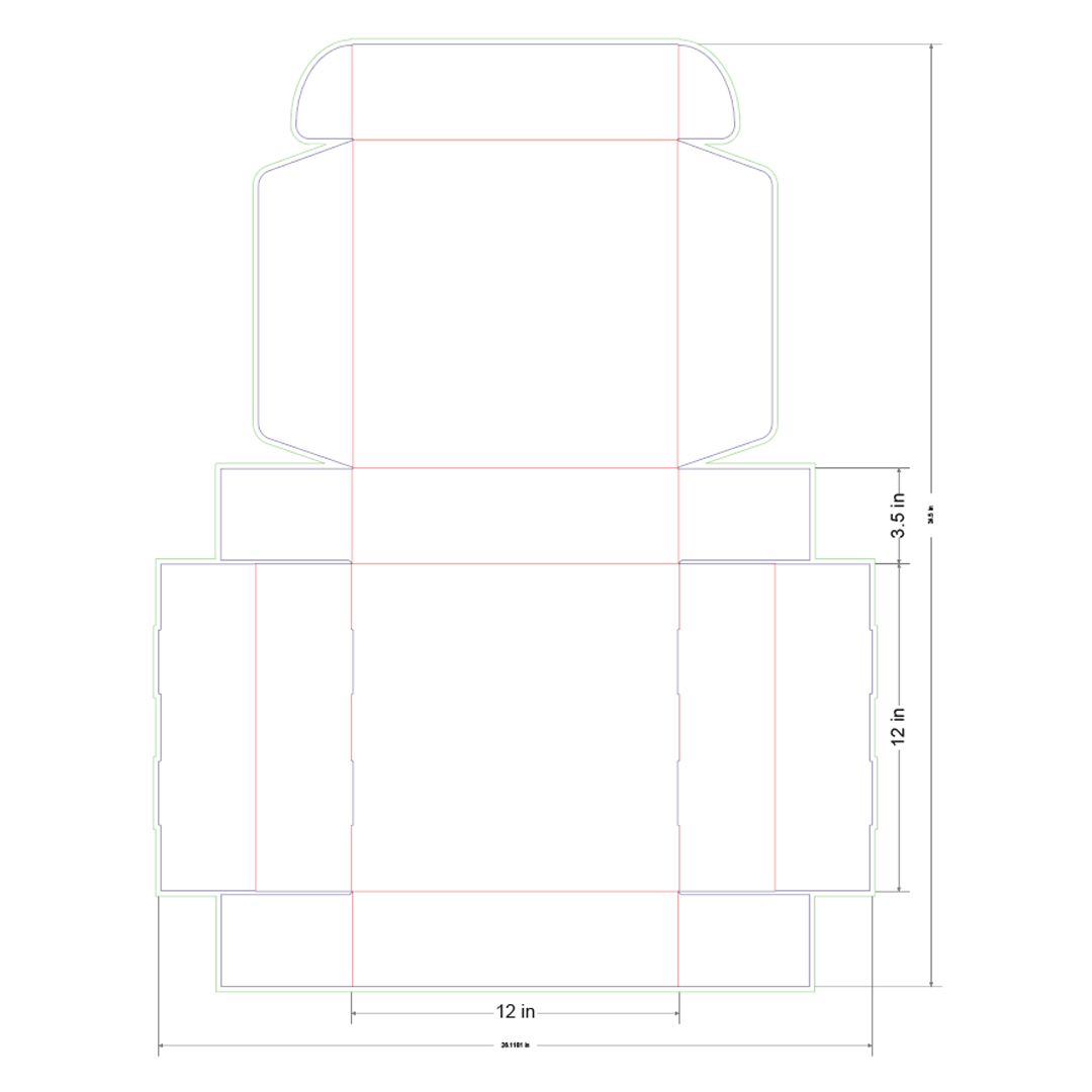 12x12x3.5 in Mailer Box Template