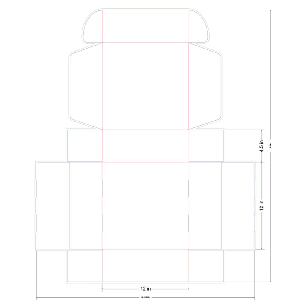 12x12x4.5 in Mailer Box Template