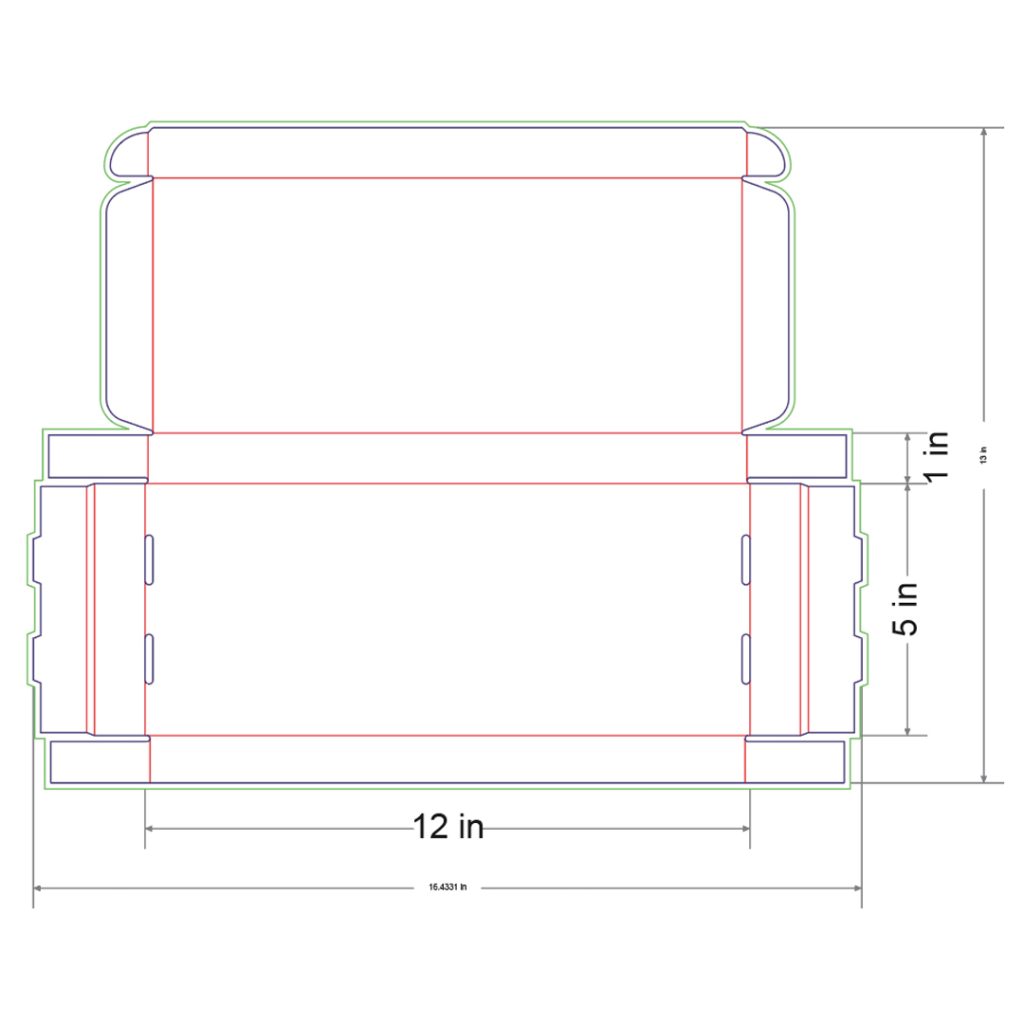 12x5x1 in Mailer Box Template