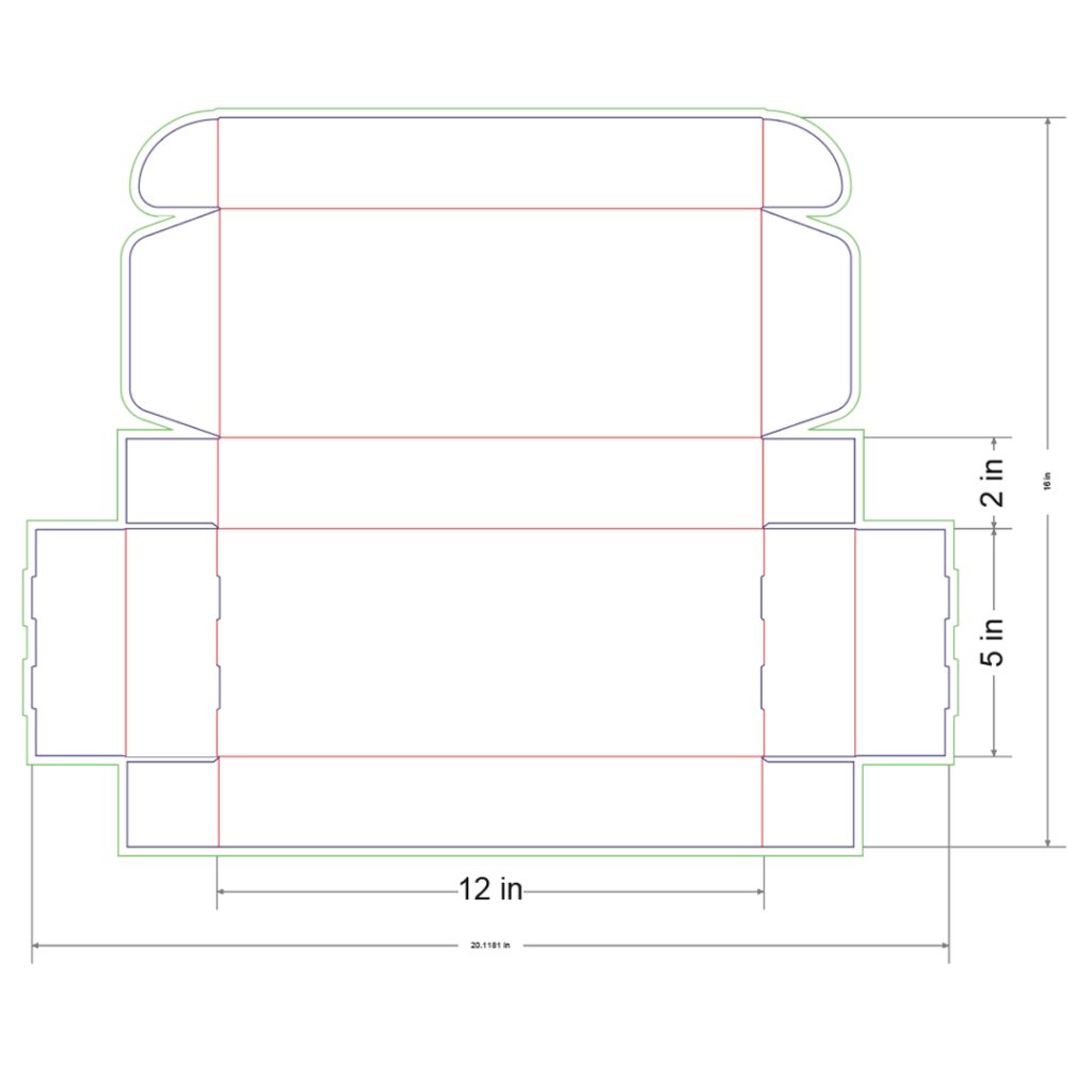 12x5x2 in Mailer Box Template