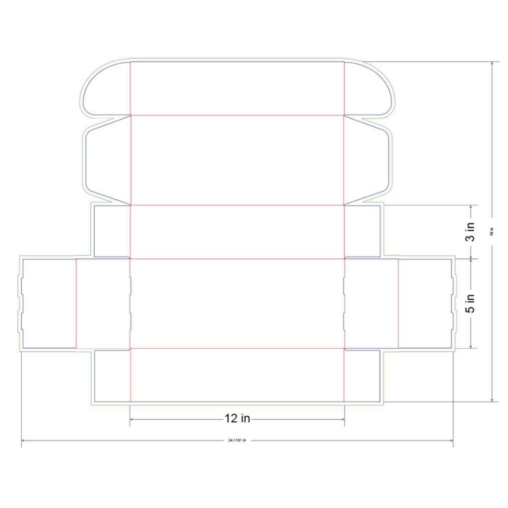12x5x3 in Mailer Box Template