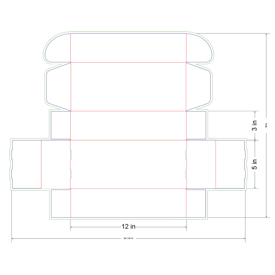 12x5x3 in Mailer Box Template