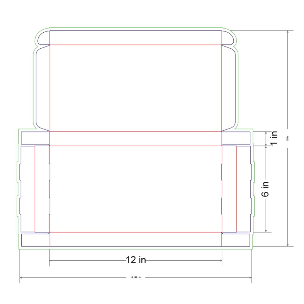 12x6x1 in Mailer Box Template