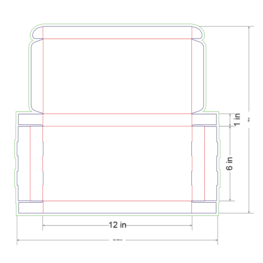 12x6x1 in Mailer Box Template